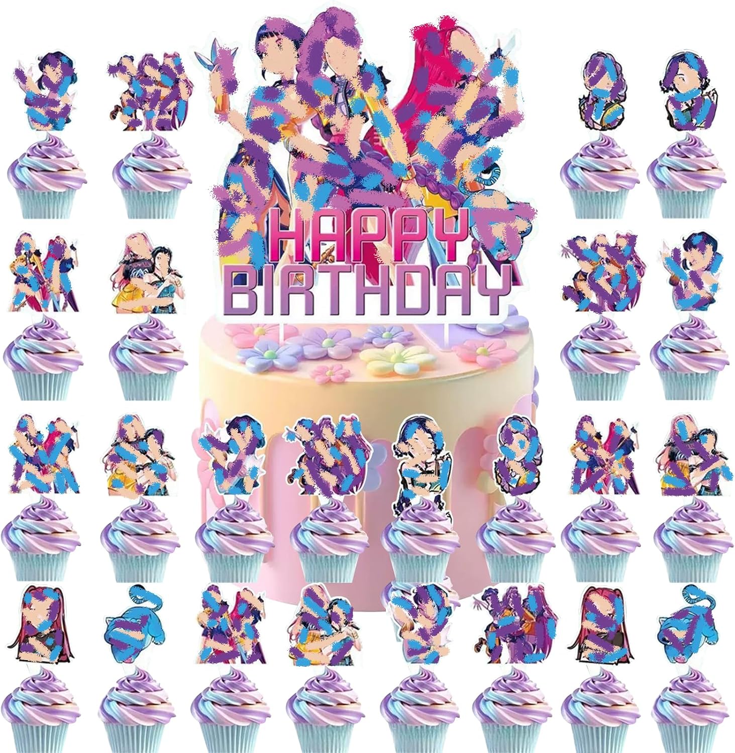 Compleanno Anime Decorazione 38 Anime Cupcake