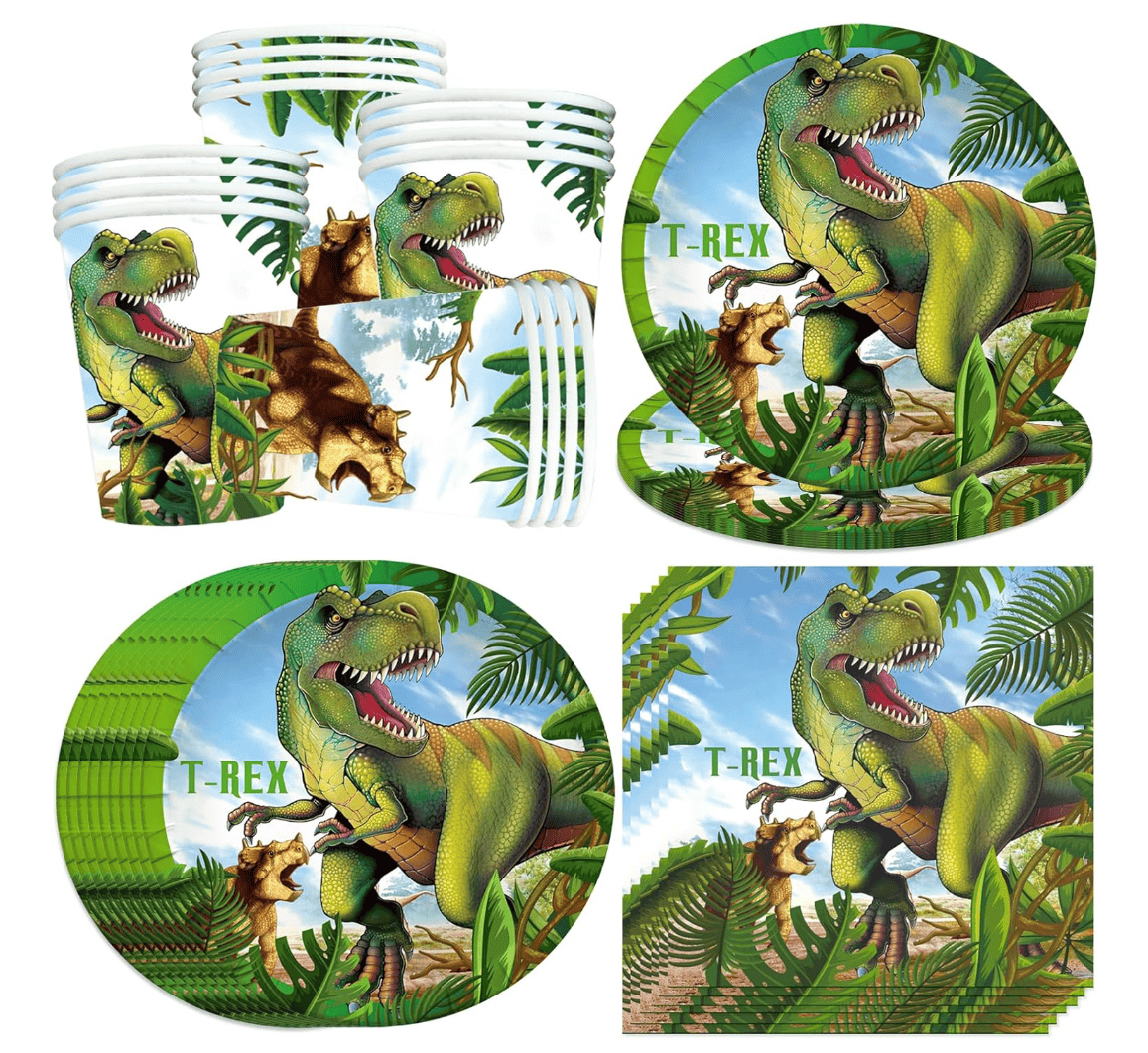 Vajilla Dino para 16 personas